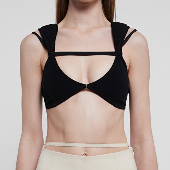 JACQUEMUS Black 'Le Bandeau Veleiro' Bra (Modified) - Picture 2 of 12